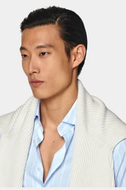 SUITSUPPLY Popeline-Hemd Blau Slim Fit-Männlich Klassische Hemden