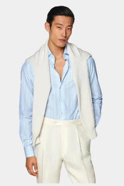 SUITSUPPLY Popeline-Hemd Blau Slim Fit-Männlich Klassische Hemden