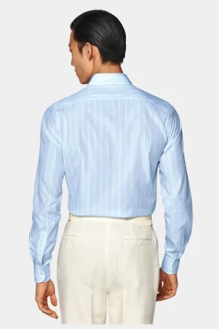 SUITSUPPLY Popeline-Hemd Blau Slim Fit-Männlich Klassische Hemden