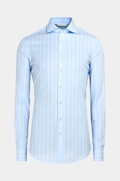 SUITSUPPLY Popeline-Hemd Blau Slim Fit-Männlich Klassische Hemden