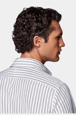 SUITSUPPLY Popeline-Hemd Dunkelblau Slim Fit-Männlich Casual Hemden