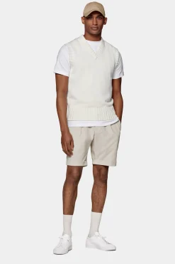 SUITSUPPLY Pullunder Off-White-Männlich V-Ausschnitt