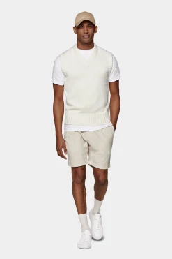 SUITSUPPLY Pullunder Off-White-Männlich V-Ausschnitt