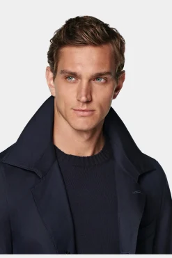 SUITSUPPLY Regenmantel Blau-Männlich Regenmäntel
