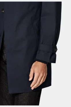 SUITSUPPLY Regenmantel Blau-Männlich Regenmäntel