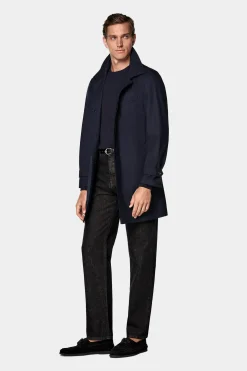 SUITSUPPLY Regenmantel Blau-Männlich Regenmäntel