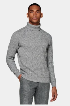 SUITSUPPLY Rollkragen Grau-Männlich Rollkragen