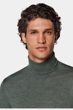 SUITSUPPLY Rollkragen Grün-Männlich Rollkragen