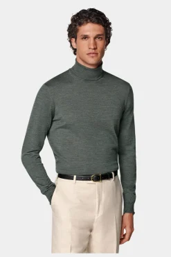 SUITSUPPLY Rollkragen Grün-Männlich Rollkragen