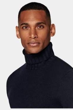 SUITSUPPLY Rollkragen Navy-Männlich Rollkragen
