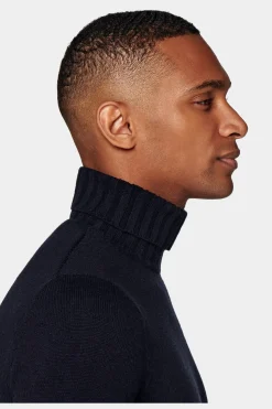 SUITSUPPLY Rollkragen Navy-Männlich Rollkragen