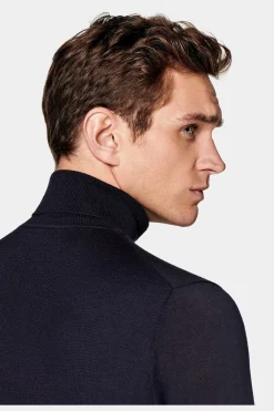 SUITSUPPLY Rollkragen Navy-Männlich Rollkragen