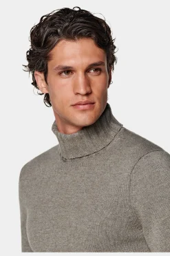 SUITSUPPLY Rollkragen Taupe-Männlich Rollkragen