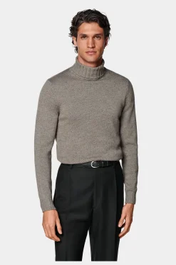 SUITSUPPLY Rollkragen Taupe-Männlich Rollkragen