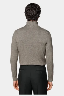 SUITSUPPLY Rollkragen Taupe-Männlich Rollkragen