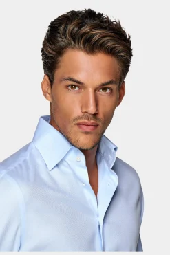 SUITSUPPLY Royal Oxford Hemd Hellblau Extra Slim Fit-Männlich Klassische Hemden