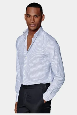 SUITSUPPLY Royal Oxford Hemd Navy Gestreift Slim Fit-Männlich Klassische Hemden