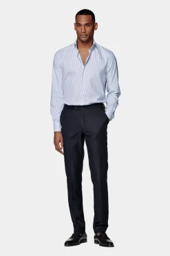 SUITSUPPLY Royal Oxford Hemd Navy Gestreift Slim Fit-Männlich Klassische Hemden