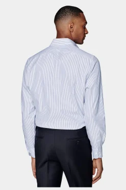 SUITSUPPLY Royal Oxford Hemd Navy Gestreift Slim Fit-Männlich Klassische Hemden