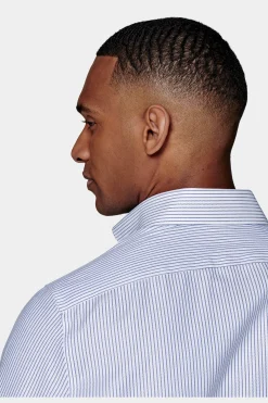 SUITSUPPLY Royal Oxford Hemd Navy Gestreift Slim Fit-Männlich Klassische Hemden