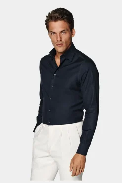 SUITSUPPLY Royal Oxford Hemd Navy In Slim Fit-Männlich Klassische Hemden