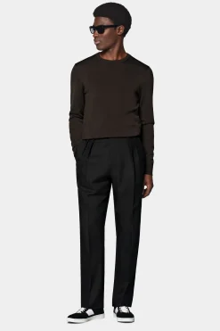 SUITSUPPLY Rundhals Dunkelbraun-Männlich Rundhals