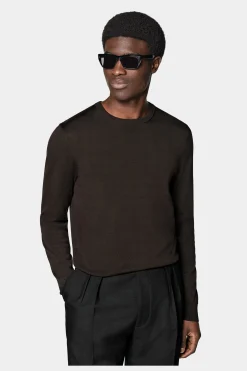 SUITSUPPLY Rundhals Dunkelbraun-Männlich Rundhals