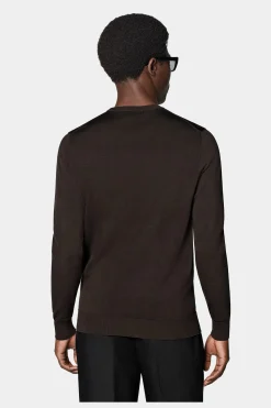 SUITSUPPLY Rundhals Dunkelbraun-Männlich Rundhals