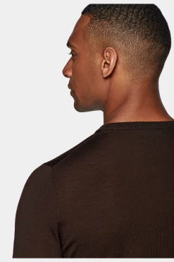 SUITSUPPLY Rundhals Dunkelbraun-Männlich Rundhals