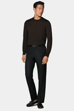 SUITSUPPLY Rundhals Dunkelbraun-Männlich Rundhals