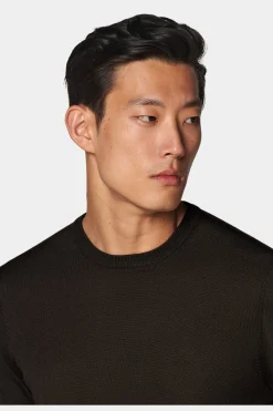 SUITSUPPLY Rundhals Dunkelbraun-Männlich Rundhals
