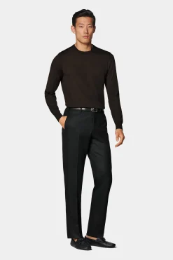 SUITSUPPLY Rundhals Dunkelbraun-Männlich Rundhals
