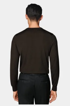 SUITSUPPLY Rundhals Dunkelbraun-Männlich Rundhals
