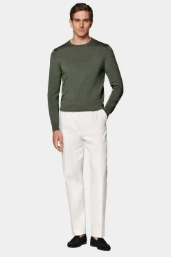 SUITSUPPLY Rundhals Dunkelgrün-Männlich Rundhals