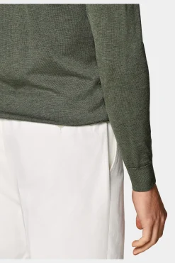 SUITSUPPLY Rundhals Dunkelgrün-Männlich Rundhals