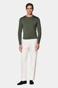 SUITSUPPLY Rundhals Dunkelgrün-Männlich Rundhals