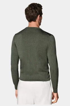 SUITSUPPLY Rundhals Dunkelgrün-Männlich Rundhals