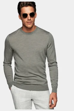 SUITSUPPLY Rundhals Grün-Männlich Rundhals