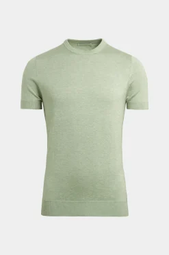 SUITSUPPLY Rundhals Kurzarm Hellgrün-Männlich Rundhals