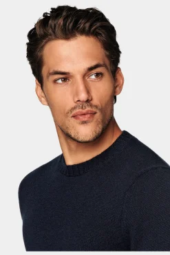 SUITSUPPLY Rundhals Navy-Männlich Rundhals