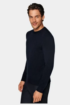 SUITSUPPLY Rundhals Navy-Männlich Rundhals