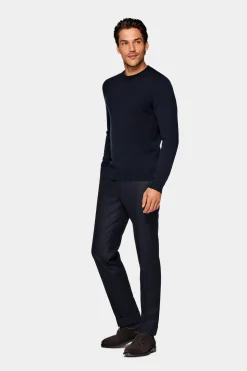 SUITSUPPLY Rundhals Navy-Männlich Rundhals