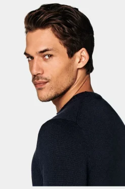 SUITSUPPLY Rundhals Navy-Männlich Rundhals