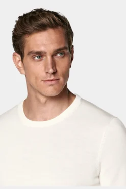 SUITSUPPLY Rundhals Off-White-Männlich Rundhals