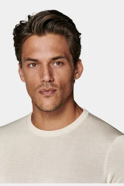 SUITSUPPLY Rundhals Sand-Männlich Rundhals