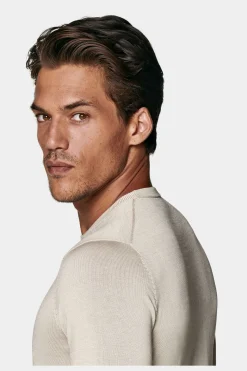 SUITSUPPLY Rundhals Sand-Männlich Rundhals