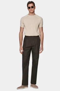 SUITSUPPLY Rundhals Sandfarben Mit Kurzarm-Männlich Rundhals