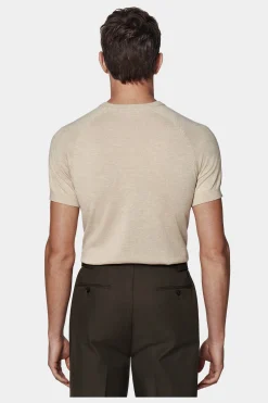 SUITSUPPLY Rundhals Sandfarben Mit Kurzarm-Männlich Rundhals