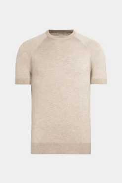 SUITSUPPLY Rundhals Sandfarben Mit Kurzarm-Männlich Rundhals