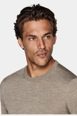SUITSUPPLY Rundhals Taupe-Männlich Rundhals